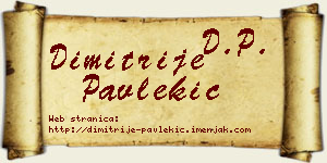 Dimitrije Pavlekić vizit kartica